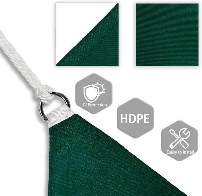 Patio Paradise 23' x 23' x 23' Sun Shade Sail Triangle Canopy Shade Cloth - Image 3