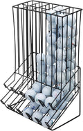 MyGift 60 Capacity Golf Ball Basket Holder - Matte Black Metal Wire Golf Ball Dispenser and Countertop Display Rack