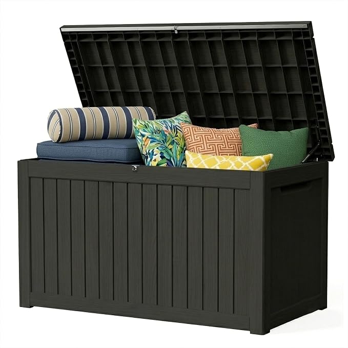 270 Gallon Outdoor Storage Box Resin Deck Box All Weather Waterproof Large by Decksplore%E2%80%94BuiltforOutdoor