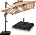 Best Choice Products 9x12ft LED Cantilever Patio Umbrella w/Base Included & by Unknown