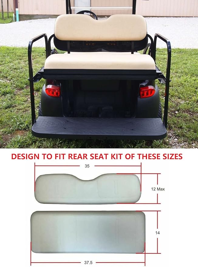 Huskey 4PCS Golf Cart Front/Rear Seat Covers for Club Car Precedent 2004+ G&E Models Custom Two-Tone Black/Limegreen Diamond Stitching with Limegreen Piping,Marine Grade Vinyl Material