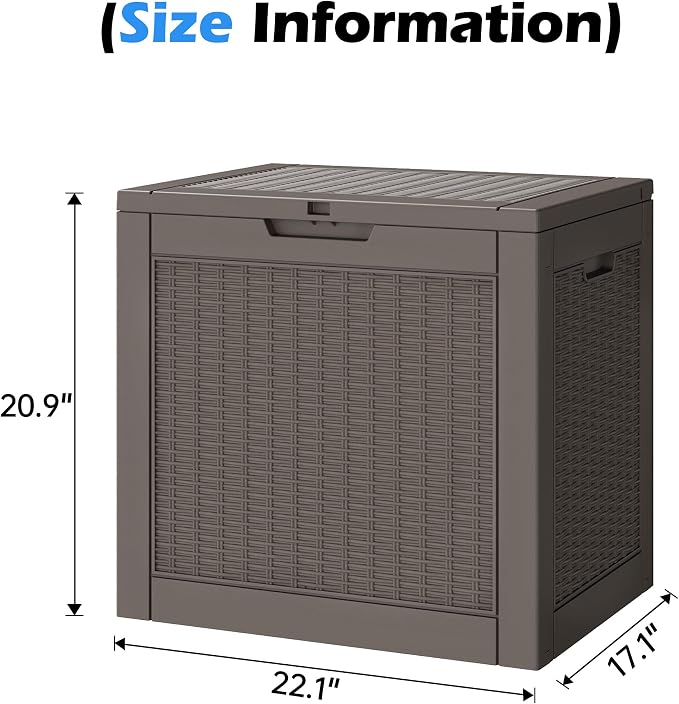 Outdoor Storage Box, 30 Gallon Resin Deck Boxes Outdoor Waterproof - Image 2