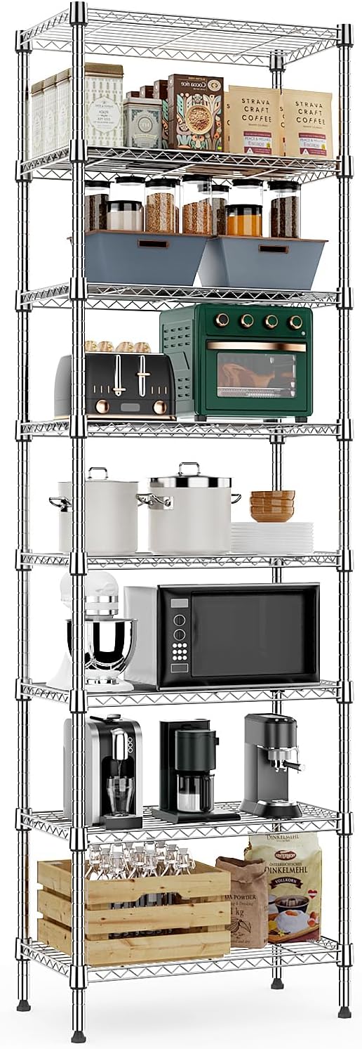 M MZG 8 Tier 2000 lbs Storage Rack Metal Wire Shelving Unit, Storage Standing by MEIGAOPLASTICANDMETALHKCOLIMITED