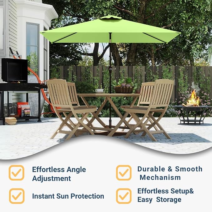 6.5' x 10' Rectangular Patio Umbrella Large Outdoor Market Umbrella w/UV - Image 5