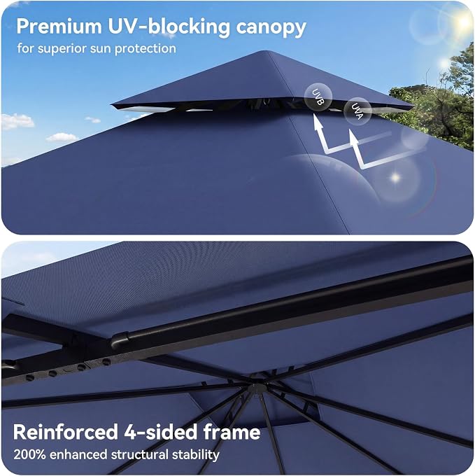 8'x8' Gazebo, Metal Frame Canopy - Image 5