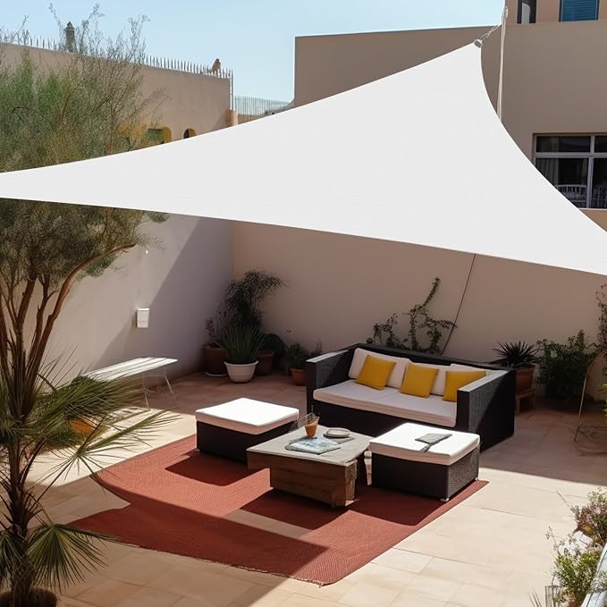 Shade&Beyond Custom Sun Shade Sail 12'x13'x17.7' Triangle Sun Sail Shades Patio by ShadeBeyond