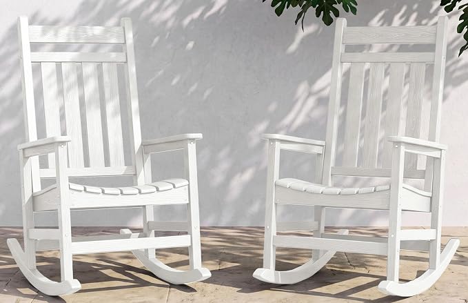 SERWALL Outdoor Rocking Chair Set of 2, Oversized Rocker by SERWALL