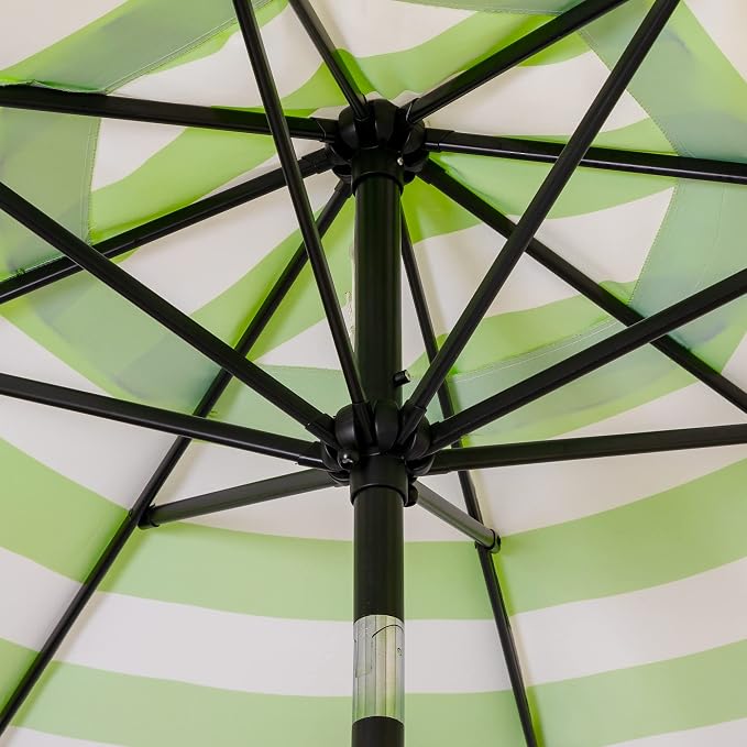 Sunnyglade 9' Patio Umbrella Outdoor Table Umbrella 8 Ribs Green and White | - Image 4