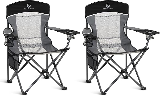 ALPHA CAMP Oversized Fully Padded Camping Chairs by ALPHACAMP