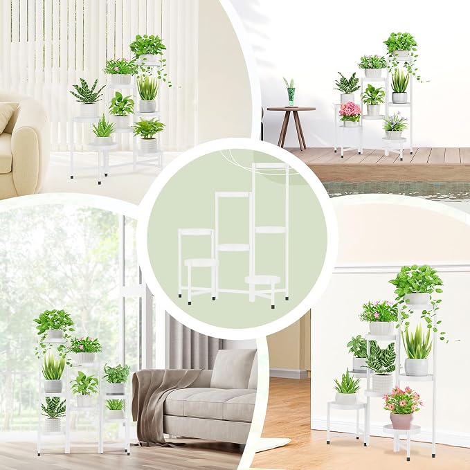 iDavosic.ly Plant Stand Indoor Outdoor, 7 Tier Metal Corner Shelf, Folding - Image 5