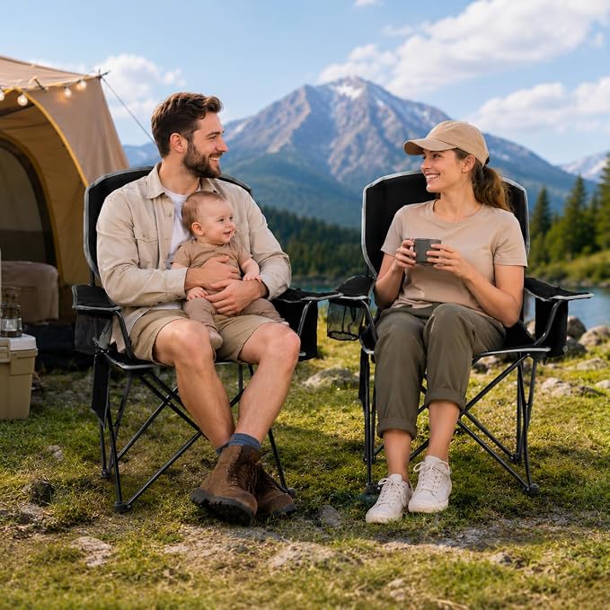 Lightweight 2Pcs Camping Chairs - Image 8