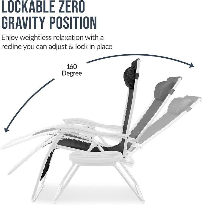 Best Choice Products Set of 2 Extra Wide Adjustable Steel Mesh Zero Gravity - Image 5