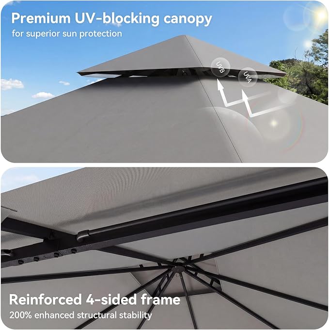 8'x8' Gazebo, Metal Frame Canopy - Image 5