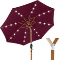 Best Choice Products 10ft Solar Market Patio Umbrella w/Woodgrain Pattern Pole by Unknown