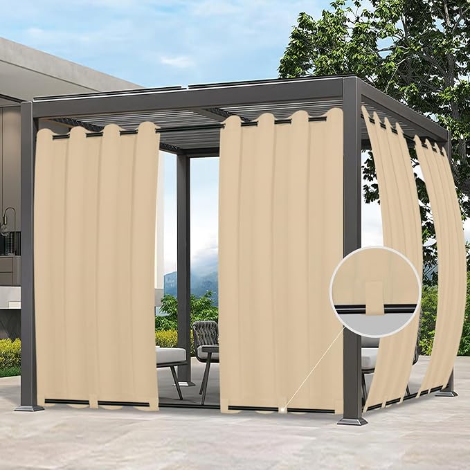 Easy-Going Outdoor Curtains for Patio 1 Panel, 54x72 inch, Weatherproof Privacy by Easy-Going
