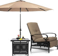 SUNCROWN Outdoor Recliner Chair Patio Adjustable Relaxing Chairs Outdoor Metal by HOME