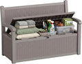 80 Gallon Storage Bench Deck Box Resin Patio Furniture by GYMHILL