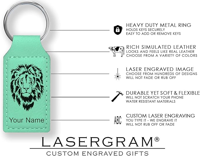 LaserGram Rectangle Keychain, Disc Golf, Personalized Engraving Included