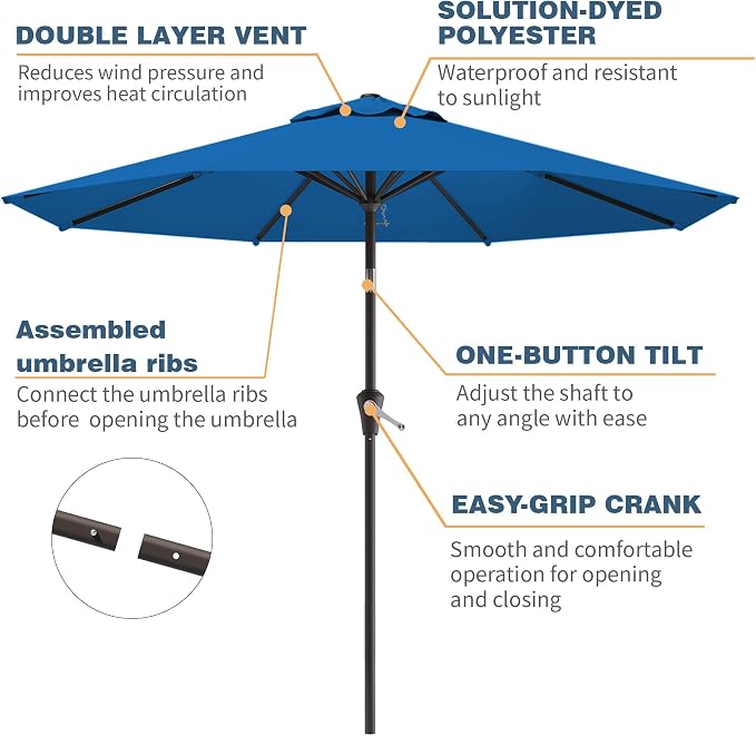 10FT Patio Umbrella, Outdoor Umbrella - Image 2