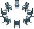 Oversized Outdoor Rocking Chairs Set of 8, 380lbs Heavy-Duty Large Patio Rocker by CIOKEA