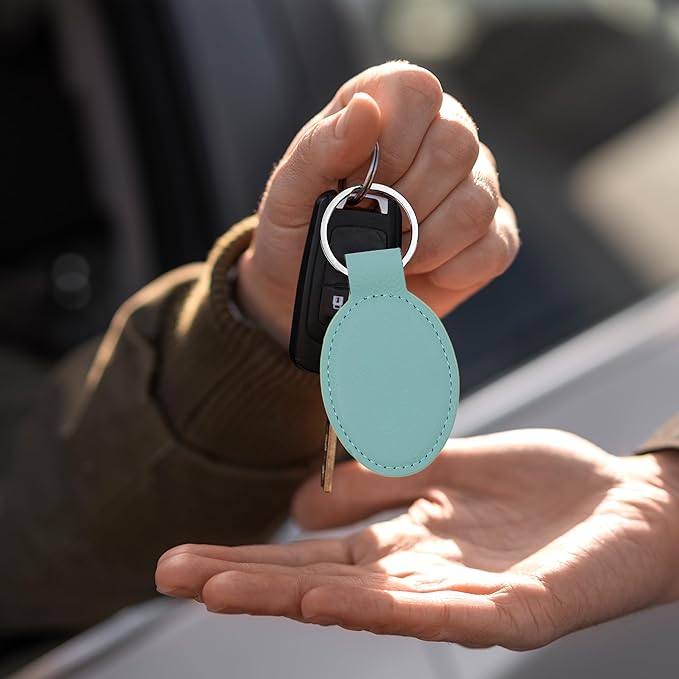 LaserGram Oval Keychain, Sunflowers, Personalized Engraving Included