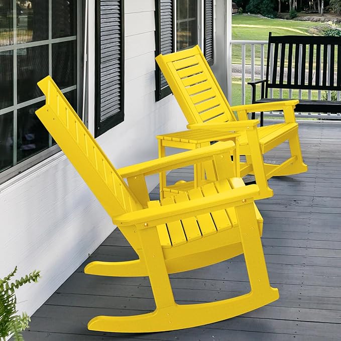 GREENVINES Oversized Outdoor Rocking Chairs Set of 4, HDPE Rocker - Image 5
