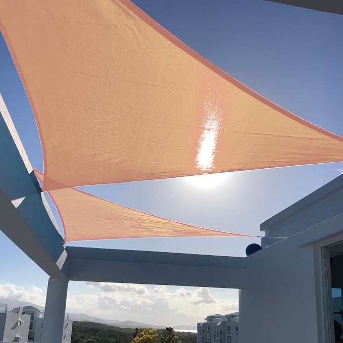 SUNNY GUARD Custom Size 11'x11'x45.6' Peach Fuzz Sun Shade Sail Right Triangle by SUNNYGUARD
