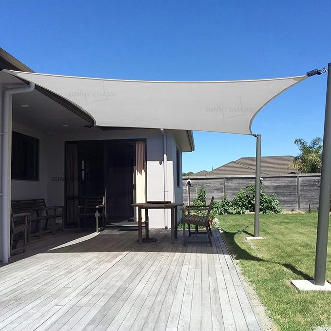 SUNNY GUARD 8' x 10' Rectangle Shade Sail 95% UV Block Outdoor Canopy | Sun by SUNNYGUARD