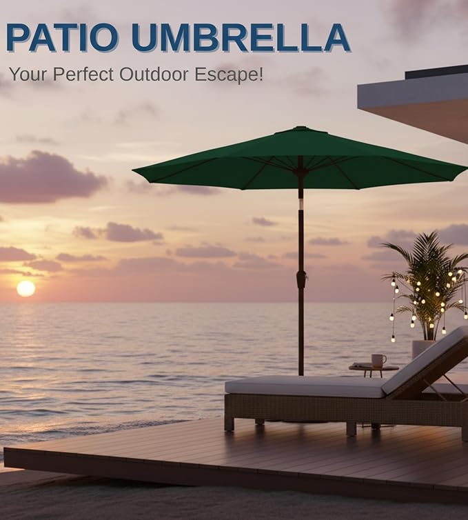 9FT Auto-Tilt Patio Umbrella|Outdoor Market Table Umbrella - Image 8