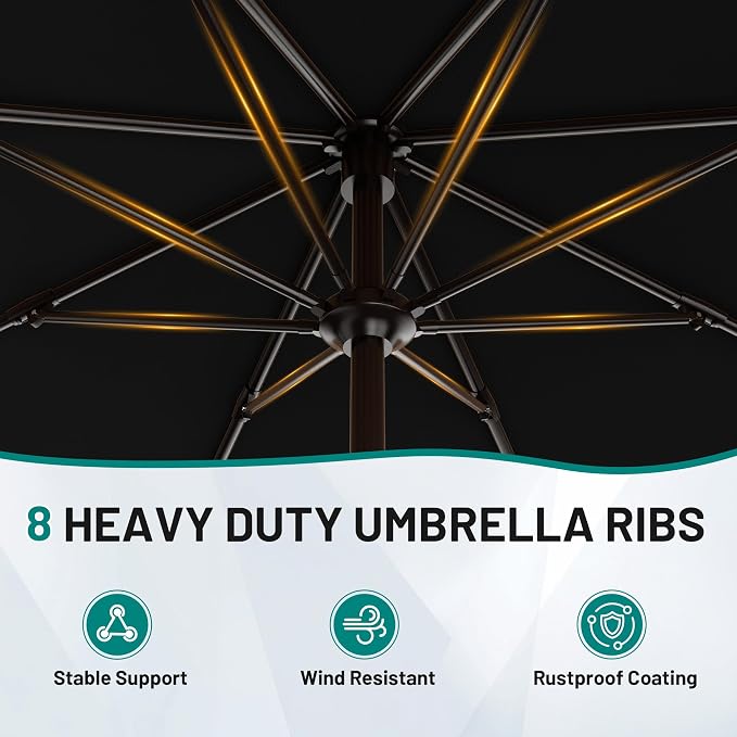 9 FT Patio Umbrella for Outdoor, Outdoor Table Umbrella - Image 3