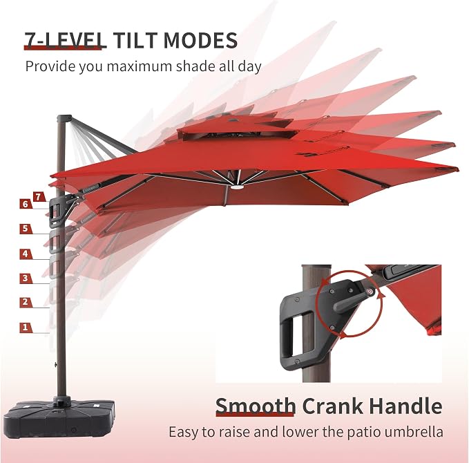 JZAC & QZYD 9x12 FT Cantilever Offset Patio Umbrella - Image 5