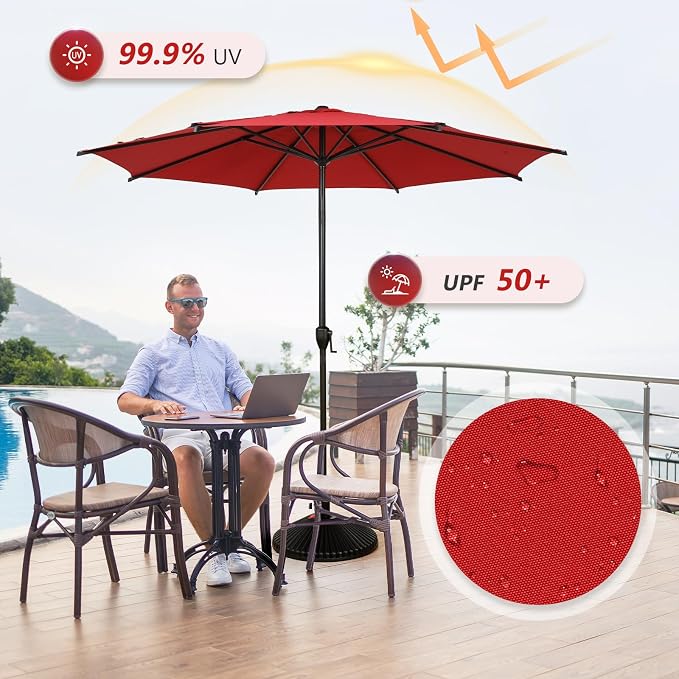 Abba Patio 9FT Lyon Outdoor Patio Umbrella Outdoor Table Umbrella - Image 5