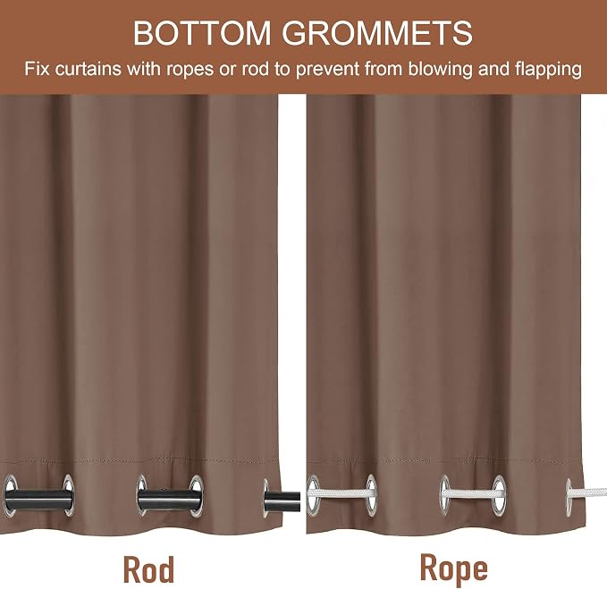 RYB HOME 2 Panels Outdoor Curtains - Image 3