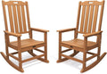 THOEOE Outdoor Rocking Chairs Set of 2, Oversized Patio Rocking Chair | HDPE by THOEOE