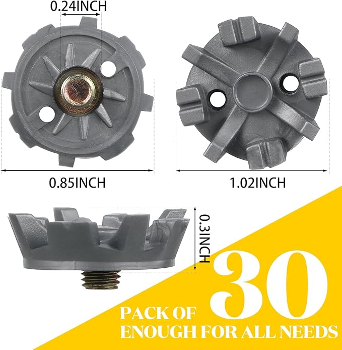 31 Pcs Golf Spikes Set with 30 Golf Cleats Replacement and Black Cleats Spanner for Shoes Metal Thread Screw 6 mm Dia Spike Tool Accessories for Lawn Outdoor Cricket Shoe Player Lover