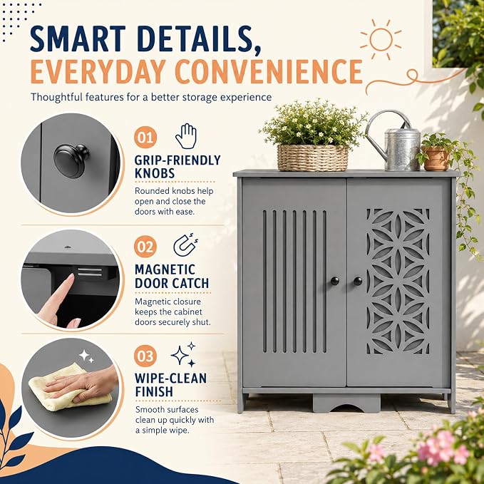 VINGLI 48 Gallon Outdoor Storage Cabinet Waterproof, Compact Weather Resistant - Image 3