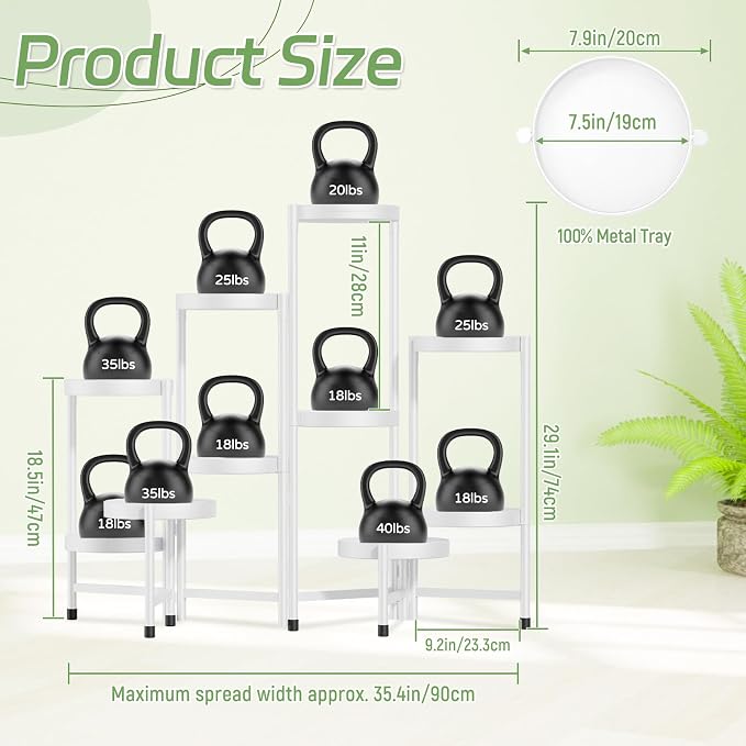 iDavosic.ly Plant Stand Indoor Outdoor, 10 Tier Metal Corner Shelf, Folding - Image 2