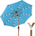 Best Choice Products 10ft Solar Market Patio Umbrella w/Woodgrain Pattern Pole by Unknown