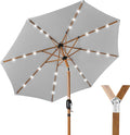 Best Choice Products 10ft Solar Market Patio Umbrella w/Woodgrain Pattern Pole by Unknown