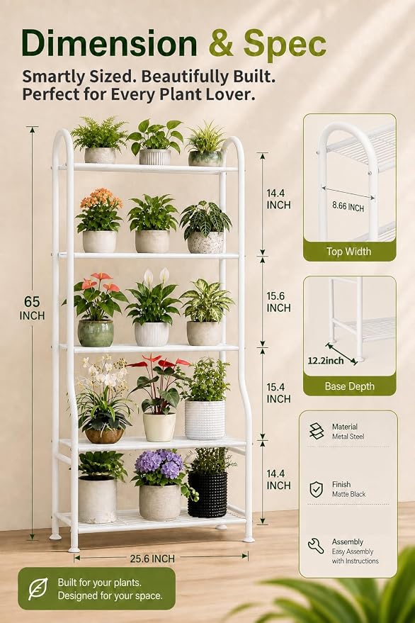 5-Tier Metal Plant Stand - Image 2