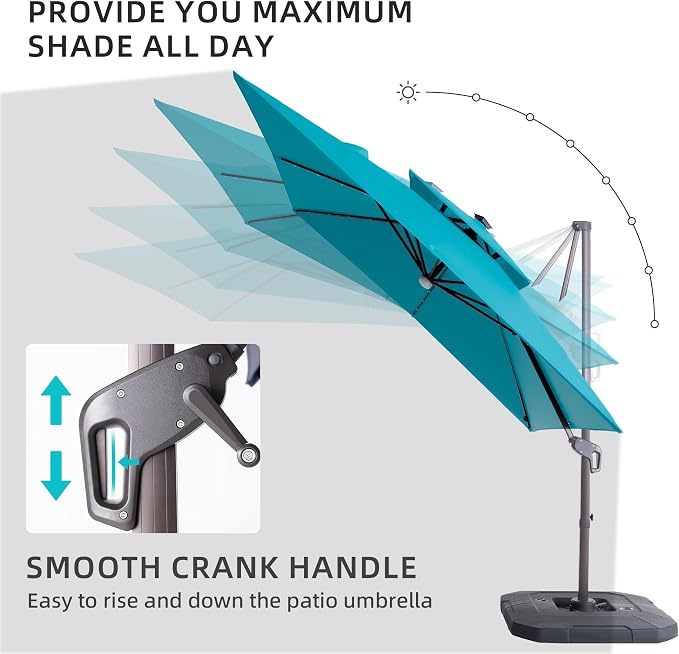 JZAC & QZYD 9x9 FT Cantilever Offset Patio Umbrella - Image 6