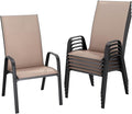 JEAREY Patio Dining Chairs Set of 4, Outdoor Stackable Dining Furniture Set by JEAREYOutdoorsCollection