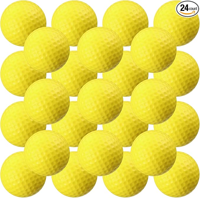 Junkin 24 Pcs Foam Golf Practice Balls Realistic Feel and Flight Training Sport Balls Elastic Soft Foam Golf Balls for Indoor or Outdoor Backyard Training