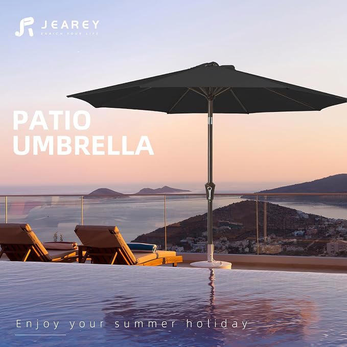 JEAREY 10 ft Outdoor Patio Umbrella w/Tilt and Crank - Image 7