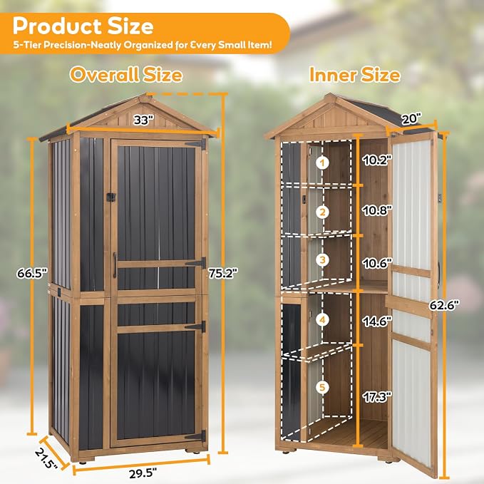Outdoor Storage Cabinet, Extra-Tall Shed - Image 7