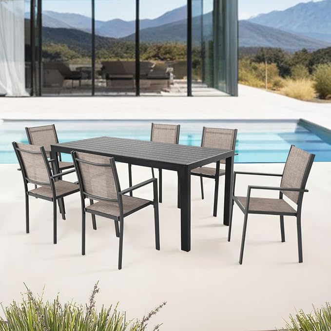 Patio Dining Chairs, All-Weather Textilene Outdoor Dining Chair Set of 4 - Image 8