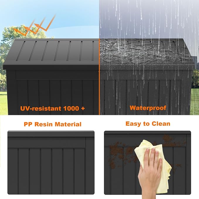 Deck Box - 280 Gallon Large Outdoor Storage Box, Waterproof Patio Furniture - Image 5