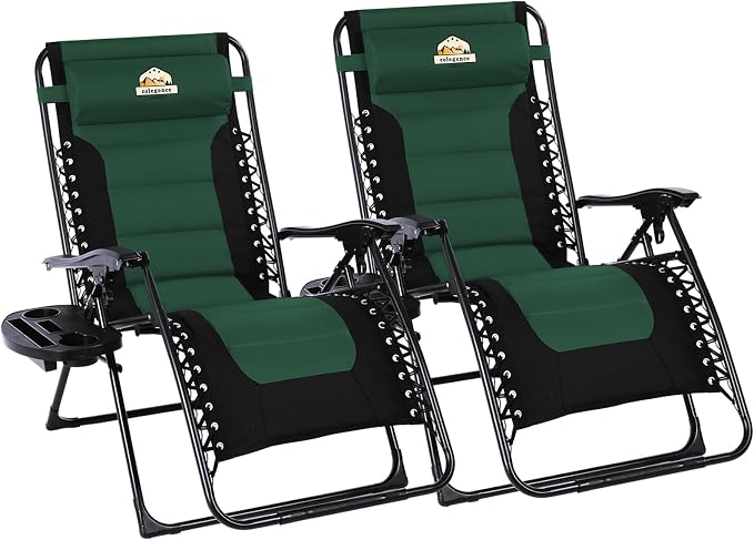Colegence Oversized Padded Zero Gravity Chairs, 0-170° lock, removable side by ColegenceOutdoor