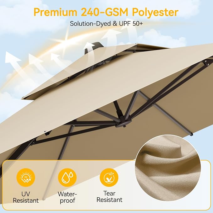 10x13 FT Patio Cantilever Umbrella - Image 3
