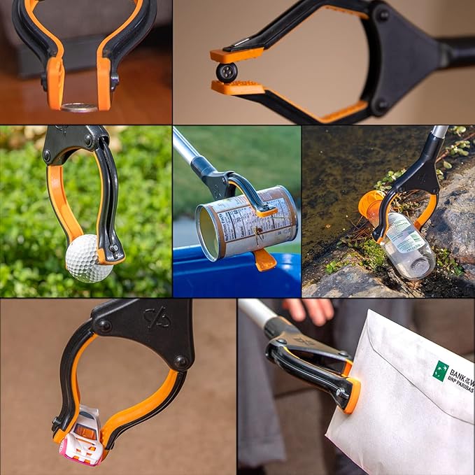 EZPIK Pro 34" Grabber Reacher Tool for Seniors - Grabbers for Elderly Reaching Tool Heavy Duty Pickup Trash Picker Upper Equipment - Claw Grabber Stick for Reaching Aids, Weed Gripper 6-Pack